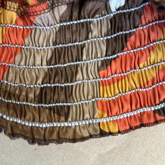 Sleeveless Blouse Brown / Orange Swirl - Picture 3 of 4